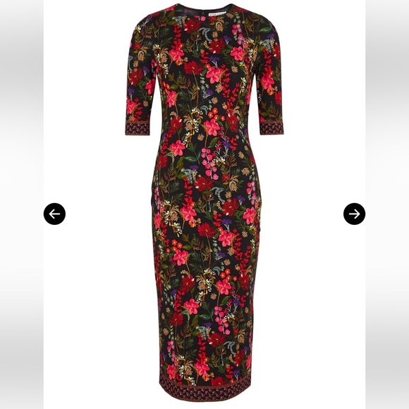 Alice + Olivia Dresses & Skirts - Alice + Olivia Delora Floral Print Stretch Jersey Dress midi
